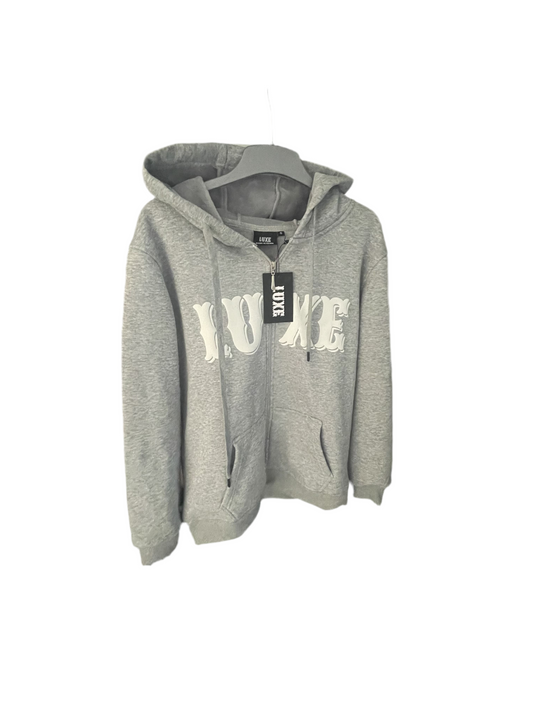 Luxe zip up grå
