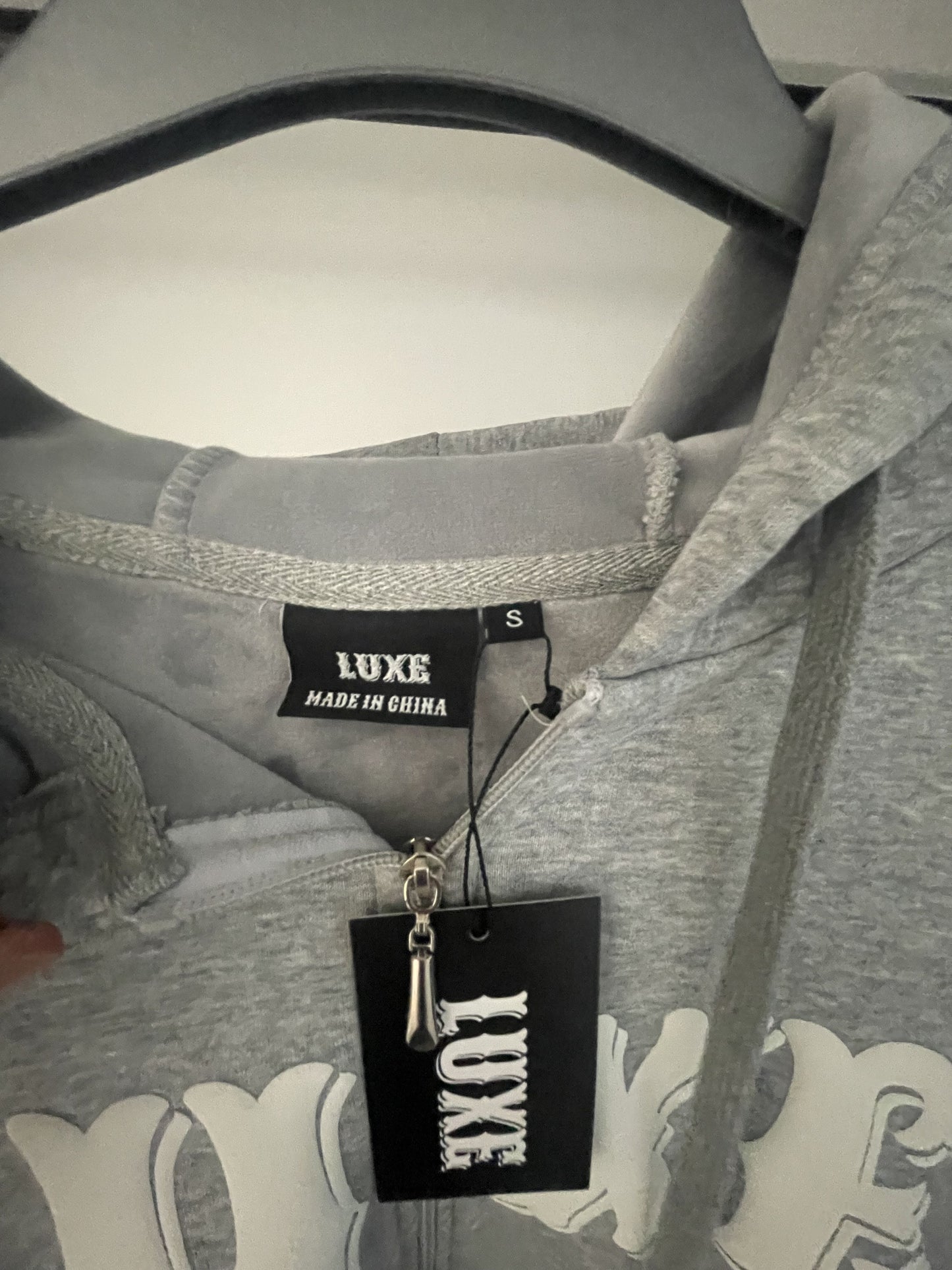 Luxe zip up grå