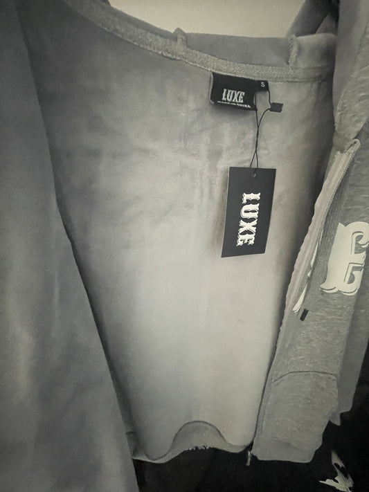 Luxe zip up grå